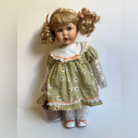 Other - NWOT Porcelain Collectible Doll with kittens for‎ Decorative Purposes Only